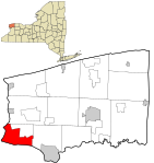 Niagara County New York incorporated and unincorporated areas Niagara Falls highlighted